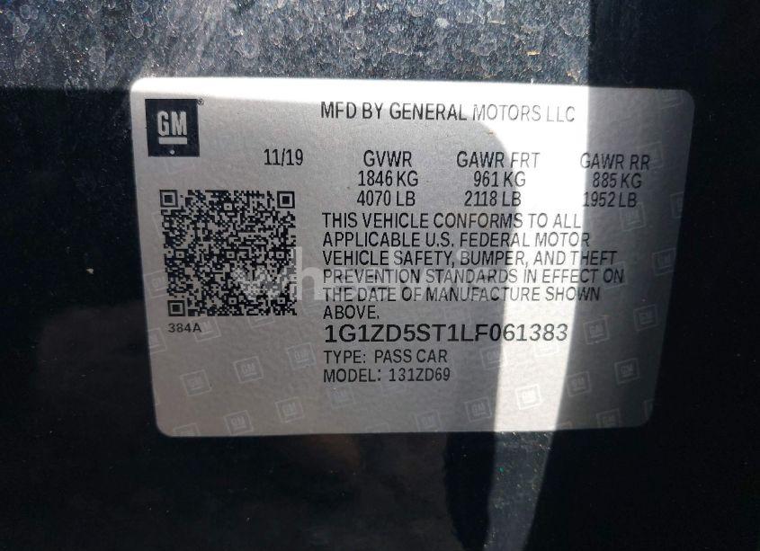 Photo 9 of 2020 Chevrolet Malibu FWD LT (VIN 1G1ZD5ST1LF061383)