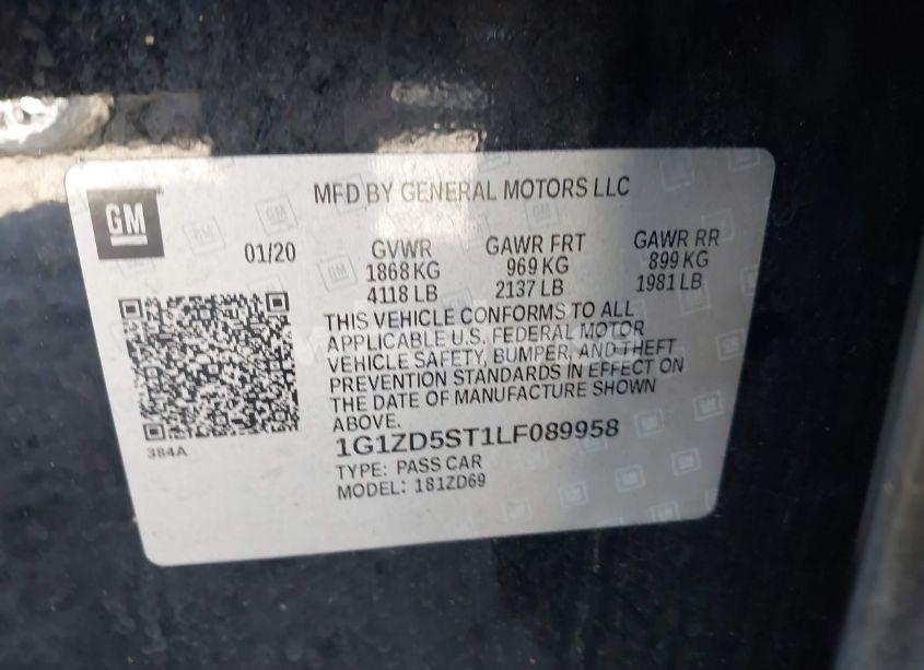 Photo 9 of 2020 Chevrolet Malibu FWD LT (VIN 1G1ZD5ST1LF089958)