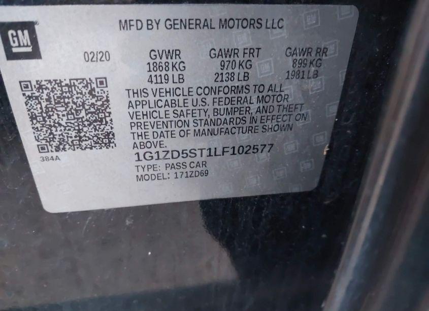 Photo 9 of 2020 Chevrolet Malibu FWD LT (VIN 1G1ZD5ST1LF102577)