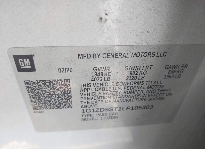 Photo 9 of 2020 Chevrolet Malibu FWD LT (VIN 1G1ZD5ST1LF105303)