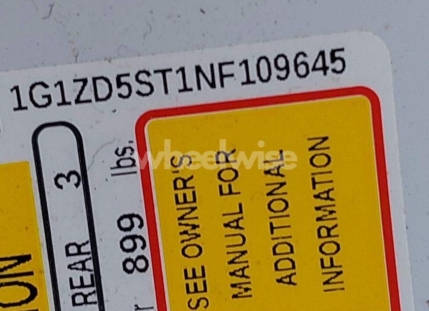 Photo 9 of 2022 Chevrolet Malibu FWD LT (VIN 1G1ZD5ST1NF109645)