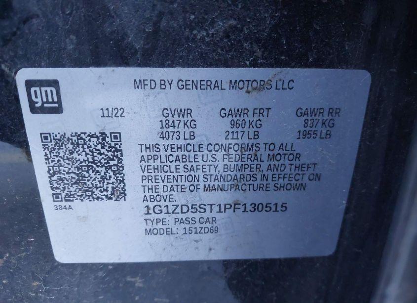 Photo 9 of 2023 Chevrolet Malibu FWD 1LT (VIN 1G1ZD5ST1PF130515)