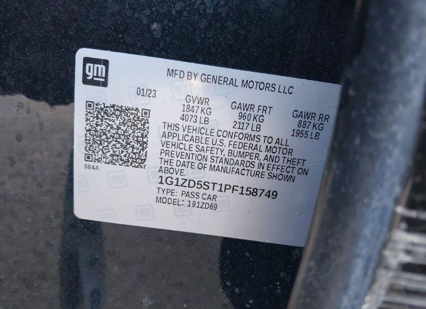 Photo 9 of 2023 Chevrolet Malibu FWD 1LT (VIN 1G1ZD5ST1PF158749)