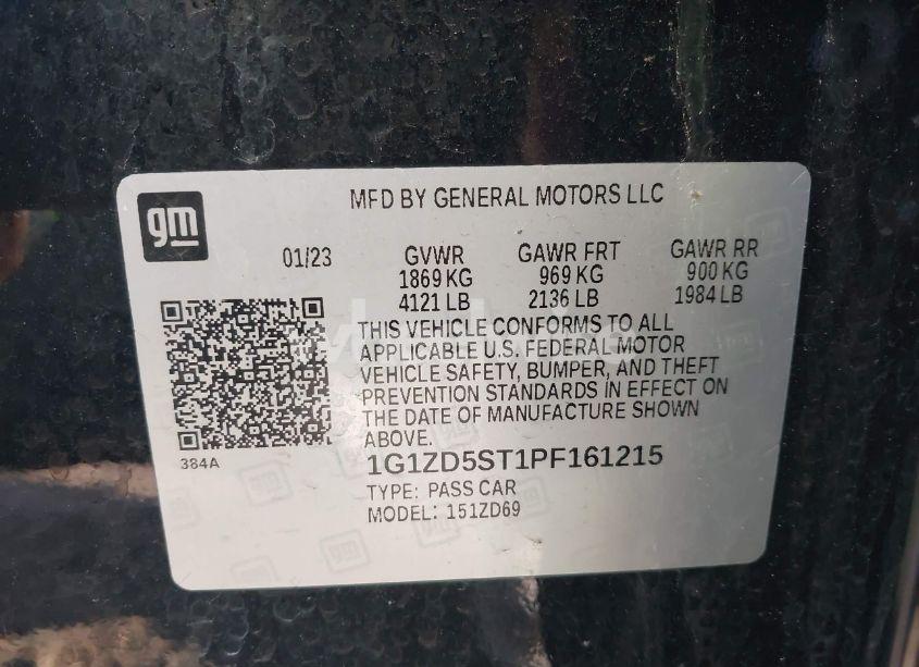 Photo 9 of 2023 Chevrolet Malibu FWD 1LT (VIN 1G1ZD5ST1PF161215)