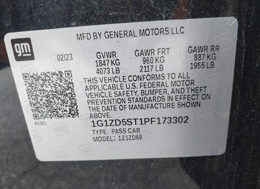 Photo 9 of 2023 Chevrolet Malibu FWD 1LT (VIN 1G1ZD5ST1PF173302)