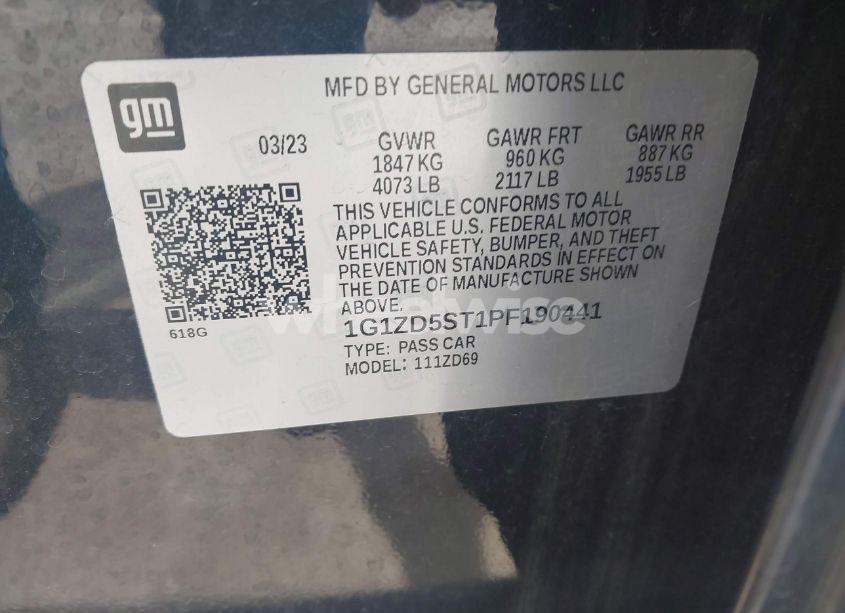 Photo 9 of 2023 Chevrolet Malibu FWD 1LT (VIN 1G1ZD5ST1PF190441)