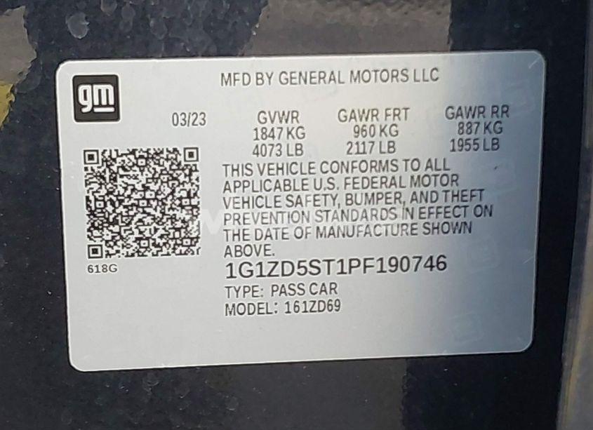 Photo 9 of 2023 Chevrolet Malibu FWD 1LT (VIN 1G1ZD5ST1PF190746)