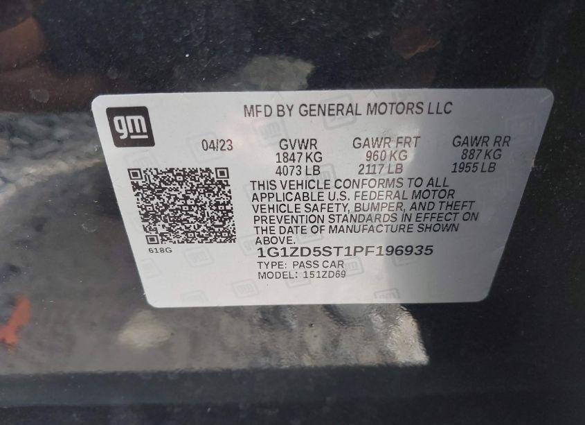 Photo 9 of 2023 Chevrolet Malibu FWD 1LT (VIN 1G1ZD5ST1PF196935)