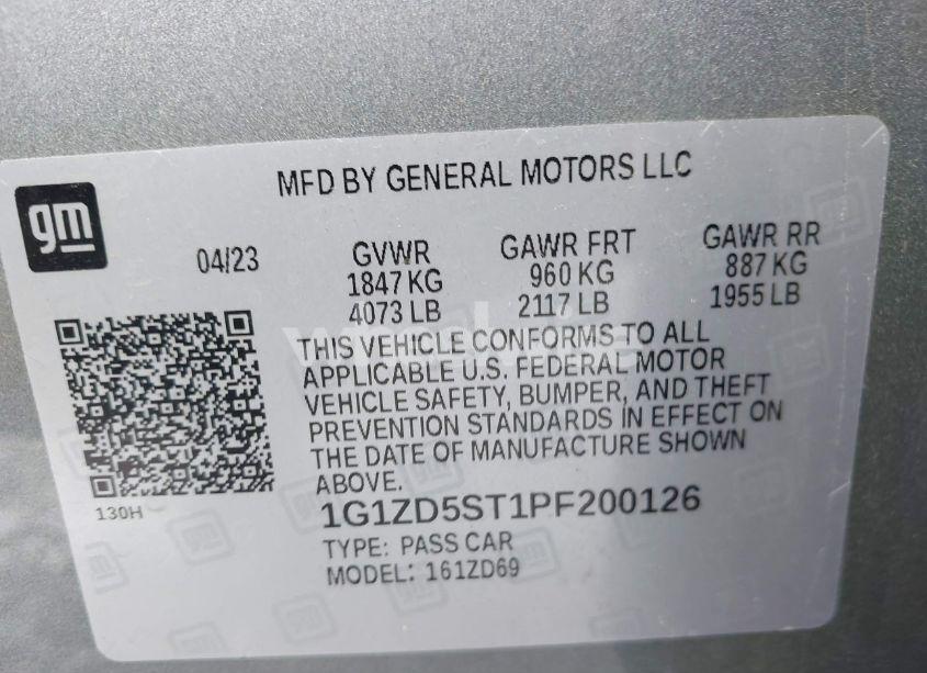 Photo 9 of 2023 Chevrolet Malibu FWD 1LT (VIN 1G1ZD5ST1PF200126)