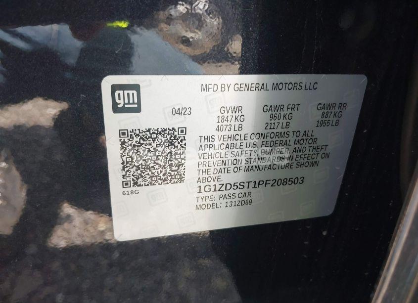 Photo 9 of 2023 Chevrolet Malibu FWD 1LT (VIN 1G1ZD5ST1PF208503)