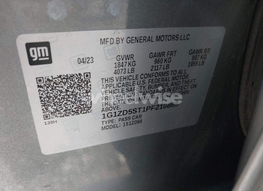 Photo 9 of 2023 Chevrolet Malibu FWD 1LT (VIN 1G1ZD5ST1PF210865)