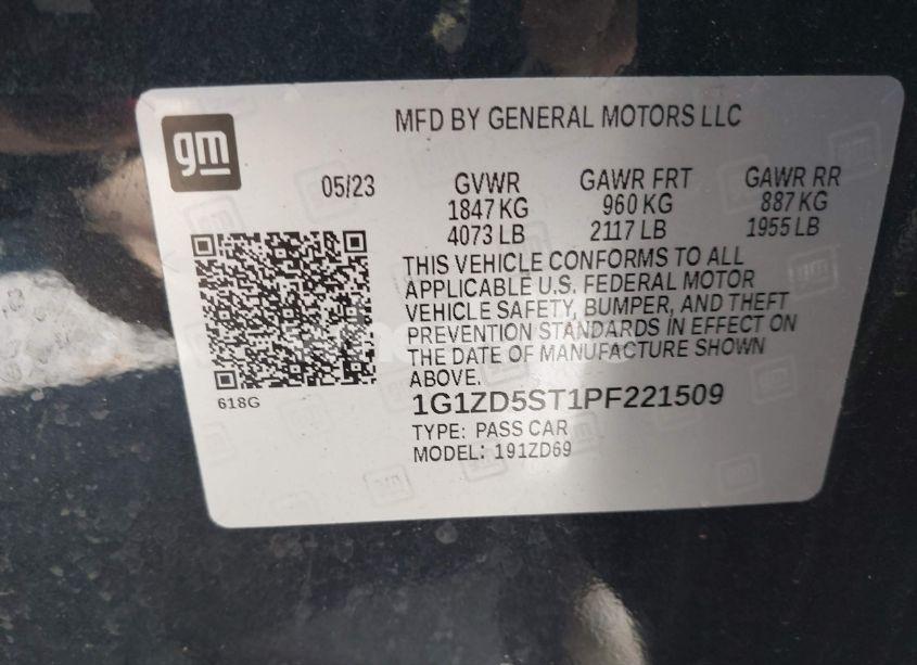 Photo 9 of 2023 Chevrolet Malibu FWD 1LT (VIN 1G1ZD5ST1PF221509)