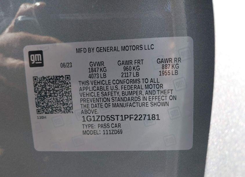 Photo 9 of 2023 Chevrolet Malibu FWD 1LT (VIN 1G1ZD5ST1PF227181)