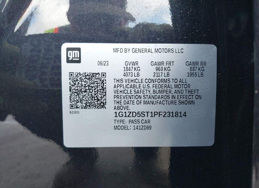 Photo 9 of 2023 Chevrolet Malibu FWD 1LT (VIN 1G1ZD5ST1PF231814)