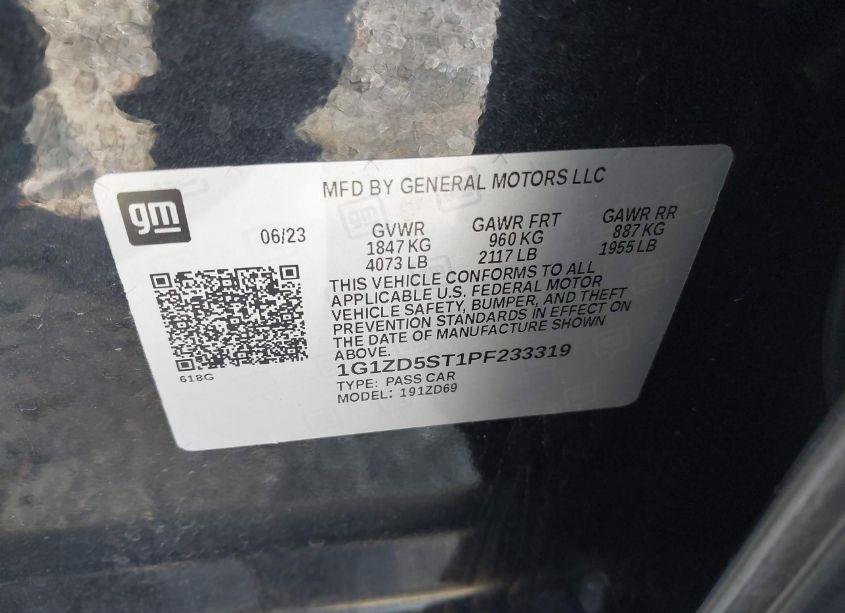 Photo 9 of 2023 Chevrolet Malibu FWD 1LT (VIN 1G1ZD5ST1PF233319)