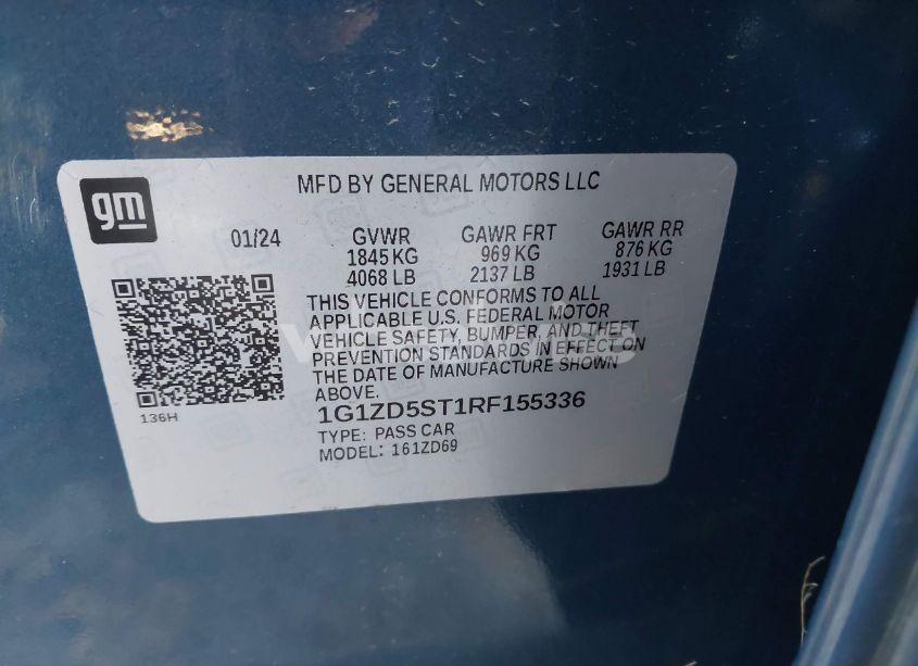 Photo 9 of 2024 Chevrolet Malibu LT (VIN 1G1ZD5ST1RF155336)