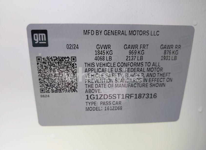 Photo 9 of 2024 Chevrolet Malibu FWD 1LT (VIN 1G1ZD5ST1RF187316)