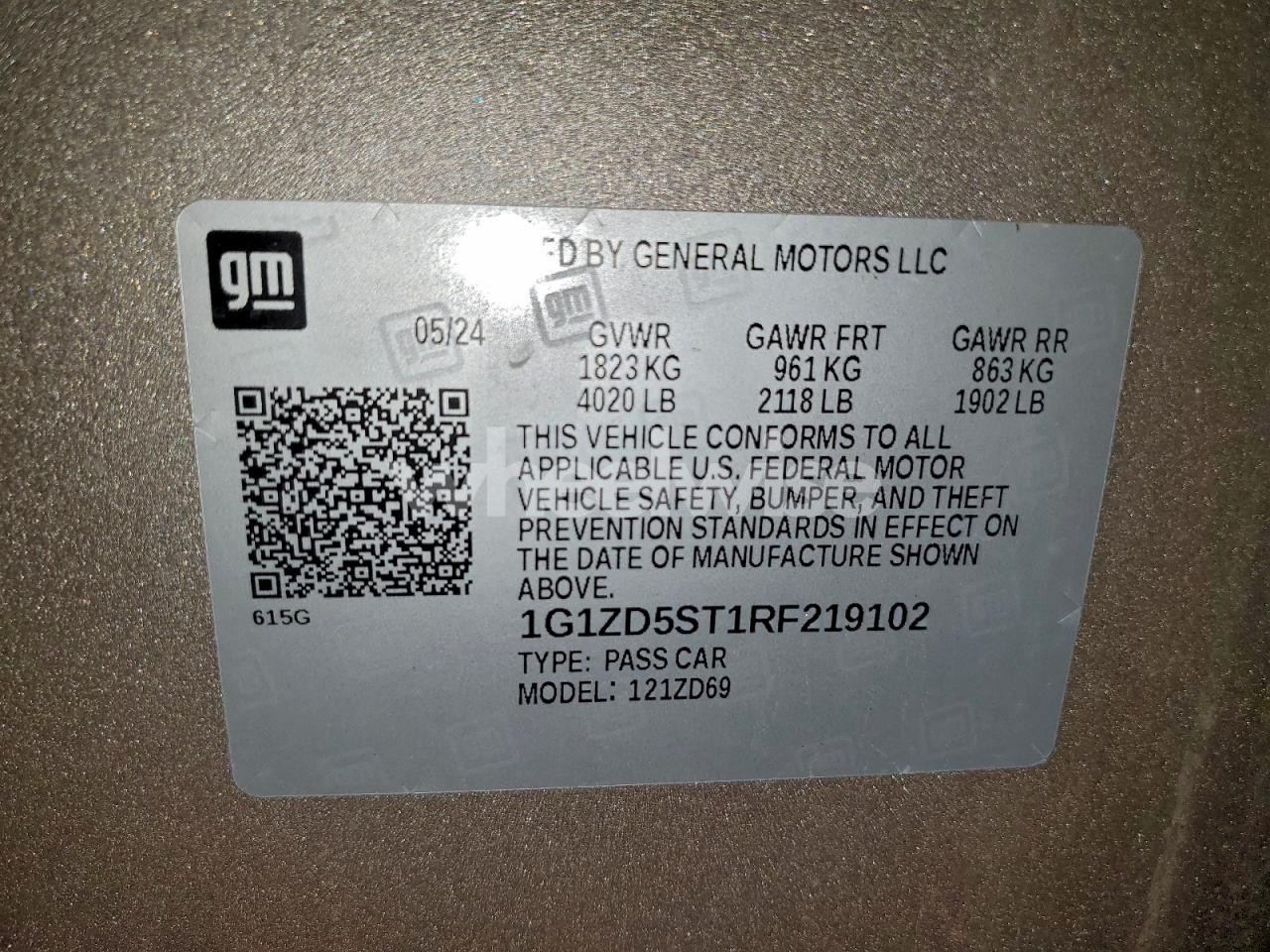 Photo 12 of 2024 CHEVROLET MALIBU LT (VIN 1G1ZD5ST1RF219102)