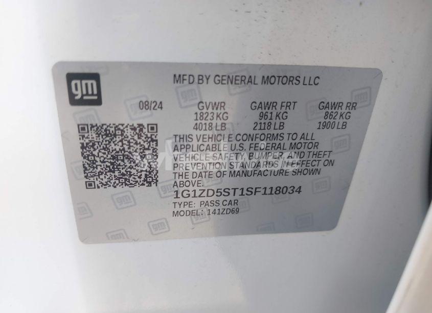 Photo 9 of 2025 Chevrolet Malibu FWD 1LT (VIN 1G1ZD5ST1SF118034)