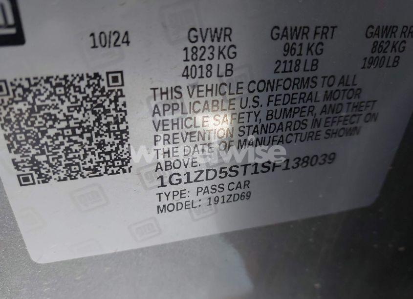 Photo 9 of 2025 Chevrolet Malibu FWD 1LT (VIN 1G1ZD5ST1SF138039)