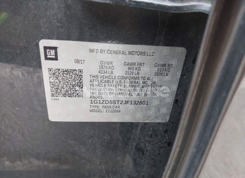 Photo 9 of 2018 Chevrolet Malibu LT (VIN 1G1ZD5ST2JF132801)