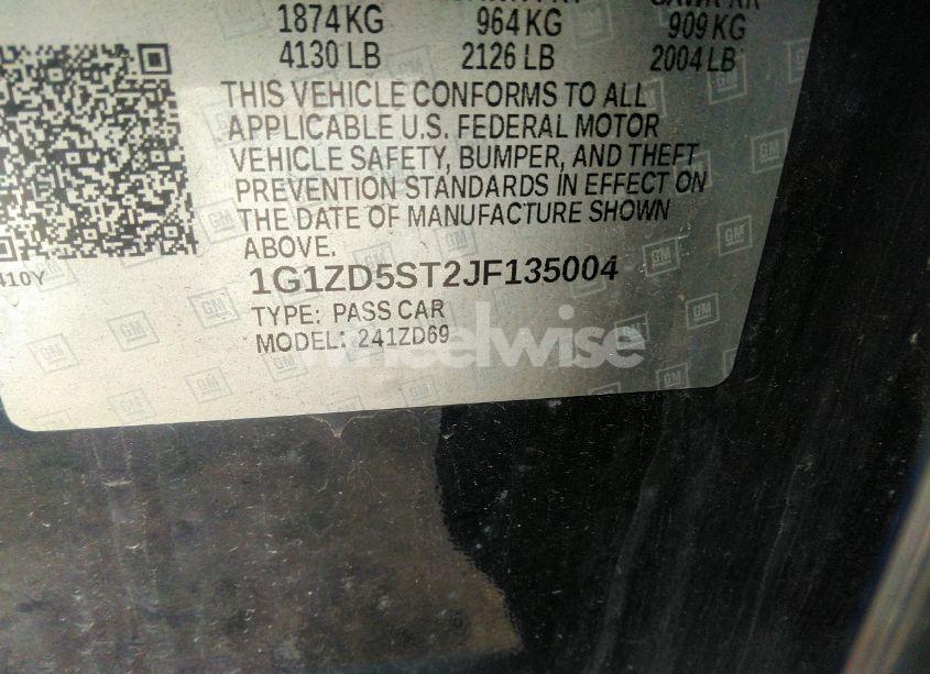 Photo 9 of 2018 Chevrolet Malibu LT (VIN 1G1ZD5ST2JF135004)