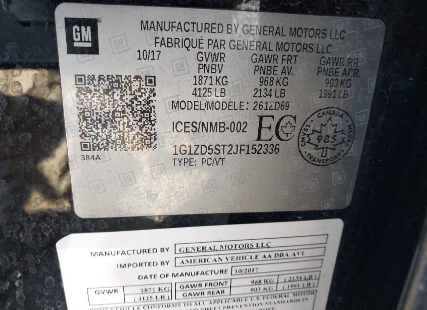 Photo 9 of 2018 Chevrolet Malibu LT (VIN 1G1ZD5ST2JF152336)