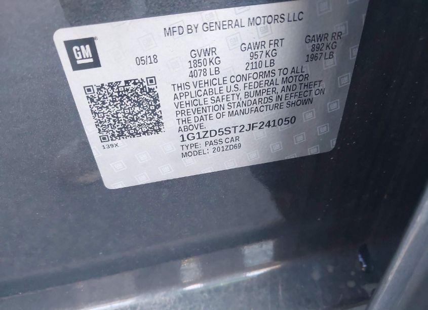 Photo 9 of 2018 Chevrolet Malibu LT (VIN 1G1ZD5ST2JF241050)