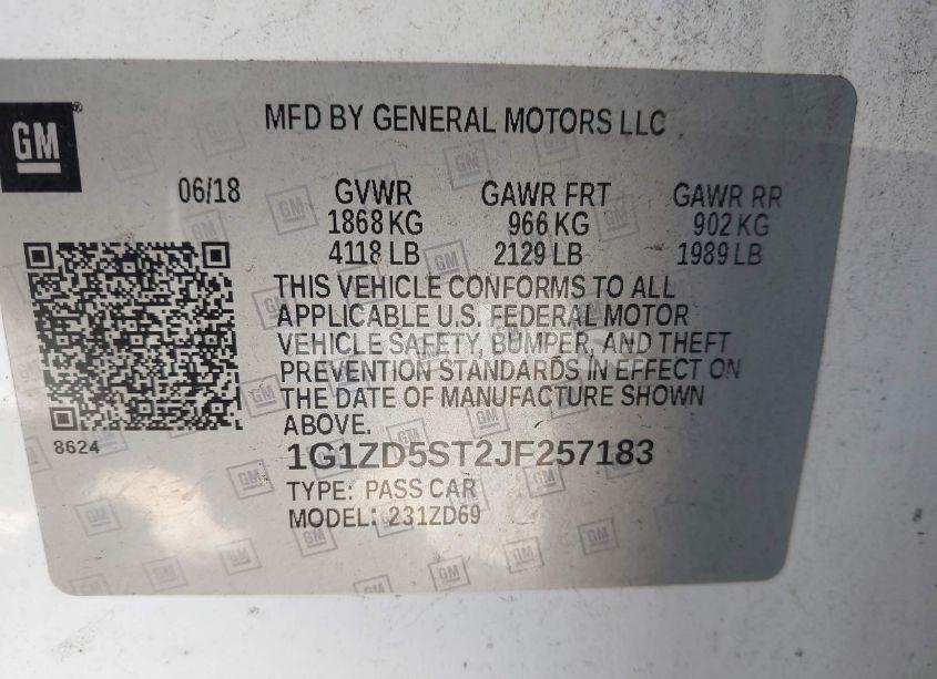 Photo 9 of 2018 Chevrolet Malibu LT (VIN 1G1ZD5ST2JF257183)