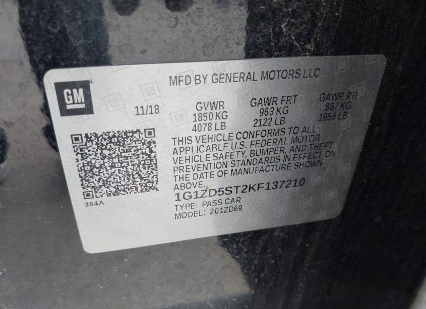 Photo 9 of 2019 Chevrolet Malibu LT (VIN 1G1ZD5ST2KF137210)
