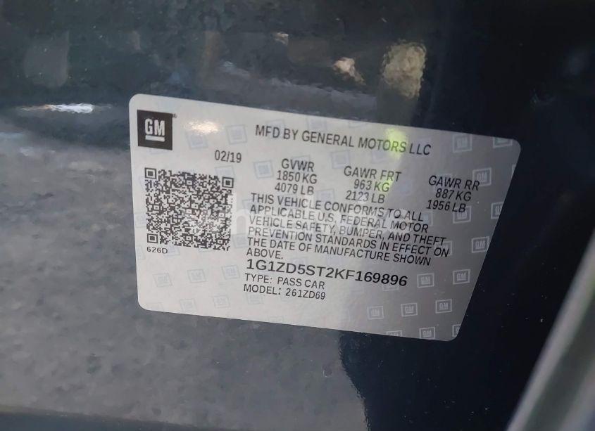 Photo 9 of 2019 Chevrolet Malibu LT (VIN 1G1ZD5ST2KF169896)