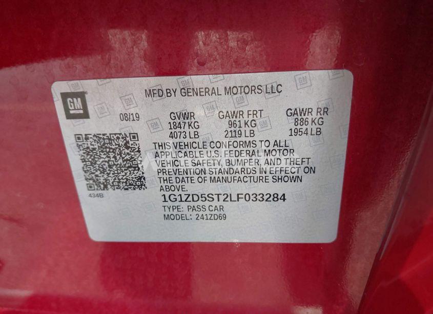 Photo 9 of 2020 Chevrolet Malibu FWD LT (VIN 1G1ZD5ST2LF033284)