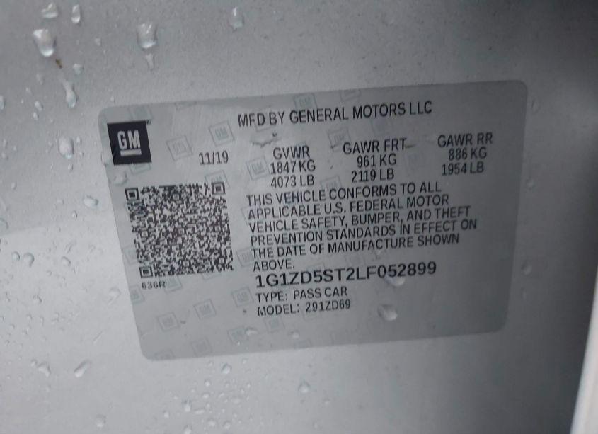 Photo 9 of 2020 Chevrolet Malibu FWD LT (VIN 1G1ZD5ST2LF052899)