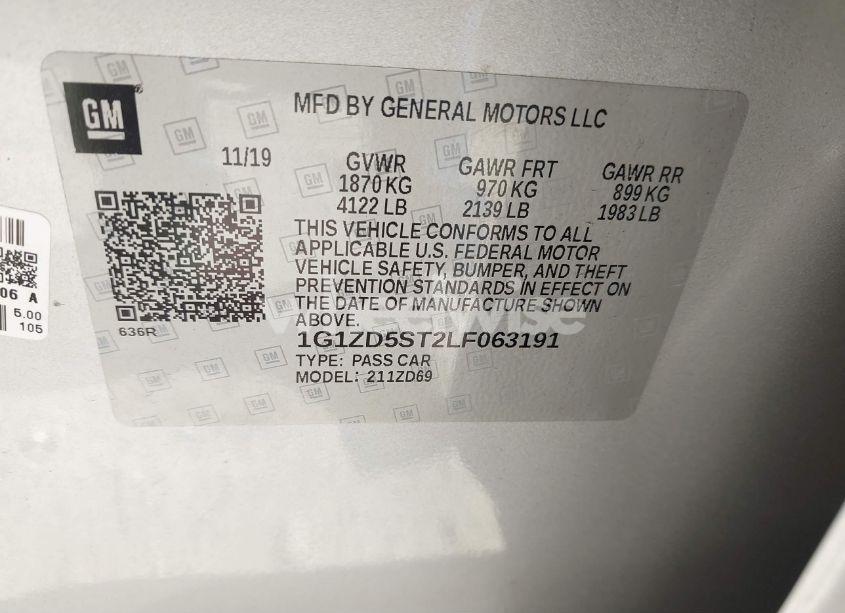 Photo 9 of 2020 Chevrolet Malibu FWD LT (VIN 1G1ZD5ST2LF063191)