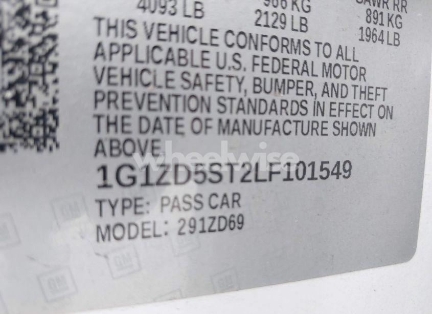 Photo 9 of 2020 Chevrolet Malibu FWD LT (VIN 1G1ZD5ST2LF101549)