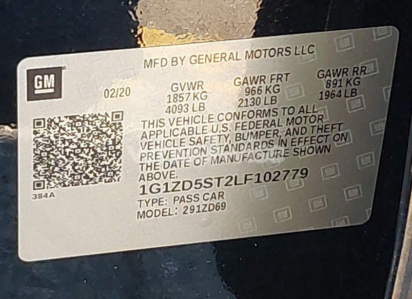 Photo 9 of 2020 Chevrolet Malibu FWD LT (VIN 1G1ZD5ST2LF102779)