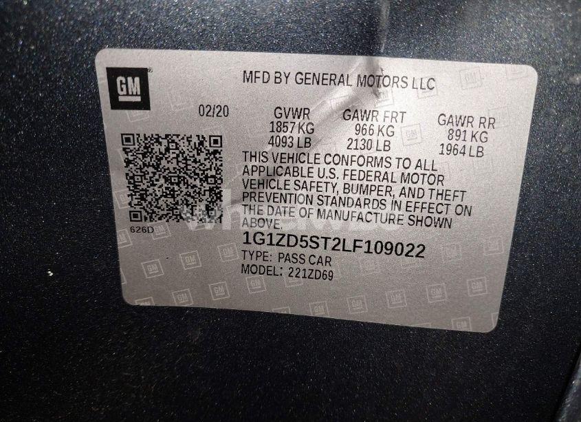 Photo 9 of 2020 Chevrolet Malibu FWD LT (VIN 1G1ZD5ST2LF109022)