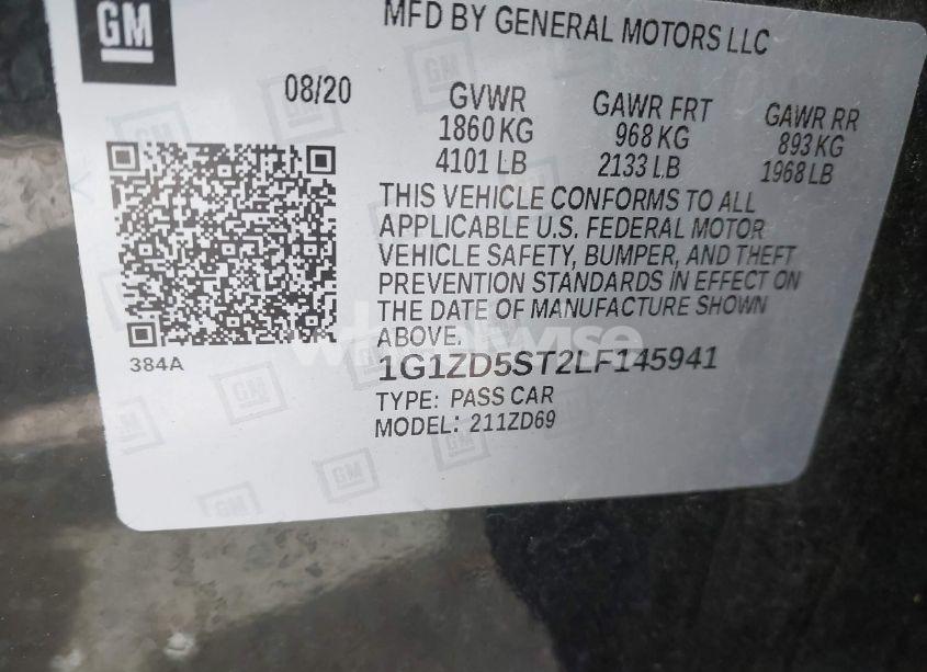 Photo 9 of 2020 Chevrolet Malibu FWD LT (VIN 1G1ZD5ST2LF145941)