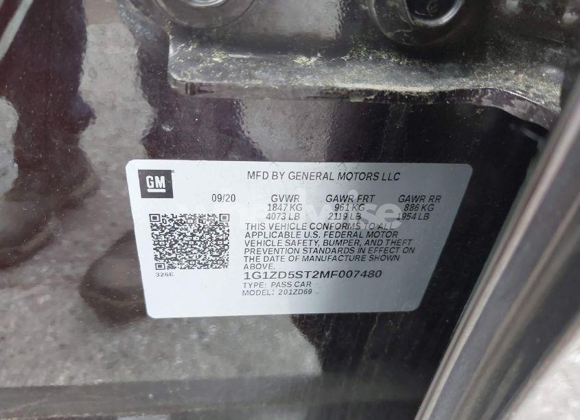 Photo 9 of 2021 Chevrolet Malibu FWD LT (VIN 1G1ZD5ST2MF007480)