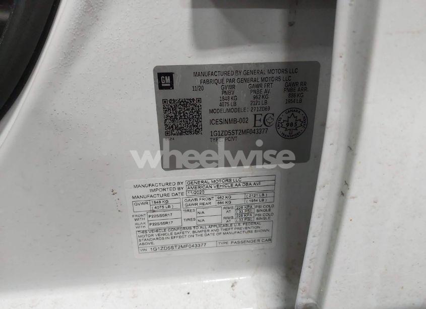 Photo 9 of 2021 Chevrolet Malibu FWD LT (VIN 1G1ZD5ST2MF043377)