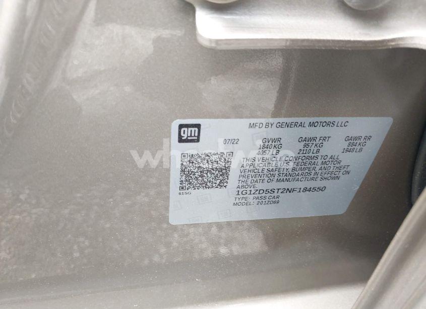 Photo 9 of 2022 Chevrolet Malibu FWD LT (VIN 1G1ZD5ST2NF184550)