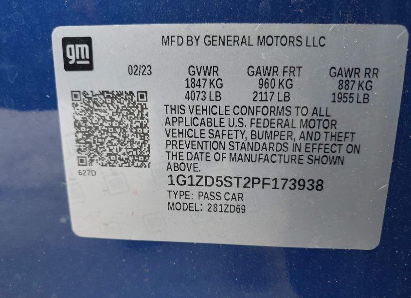 Photo 9 of 2023 Chevrolet Malibu FWD 1LT (VIN 1G1ZD5ST2PF173938)