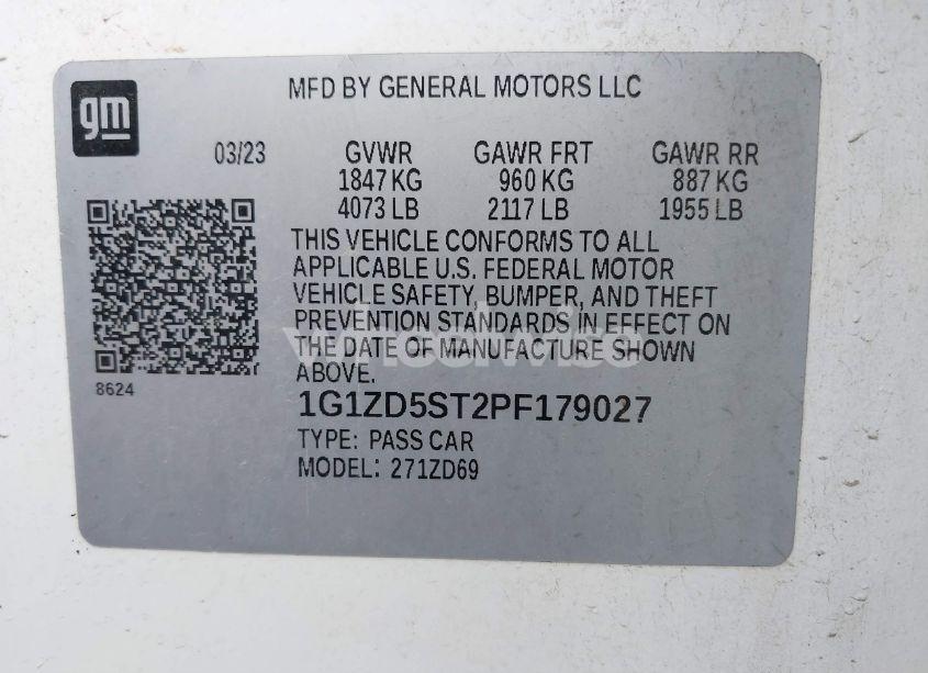 Photo 9 of 2023 Chevrolet Malibu FWD 1LT (VIN 1G1ZD5ST2PF179027)