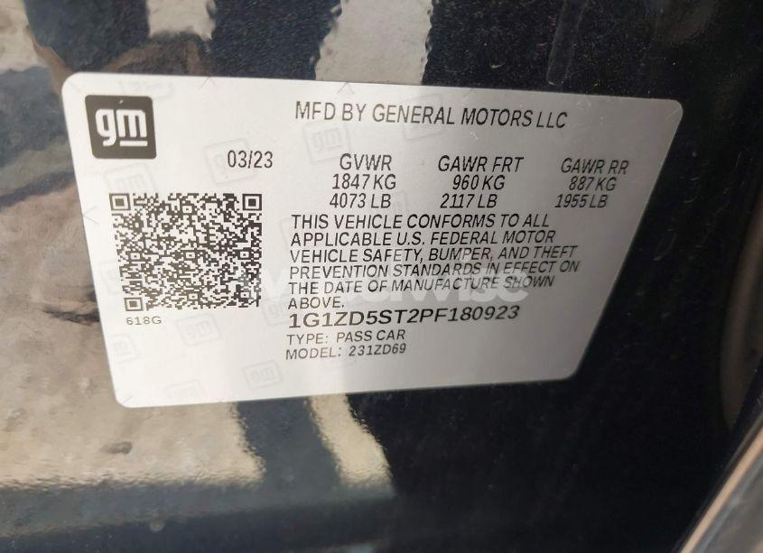 Photo 9 of 2023 Chevrolet Malibu FWD 1LT (VIN 1G1ZD5ST2PF180923)