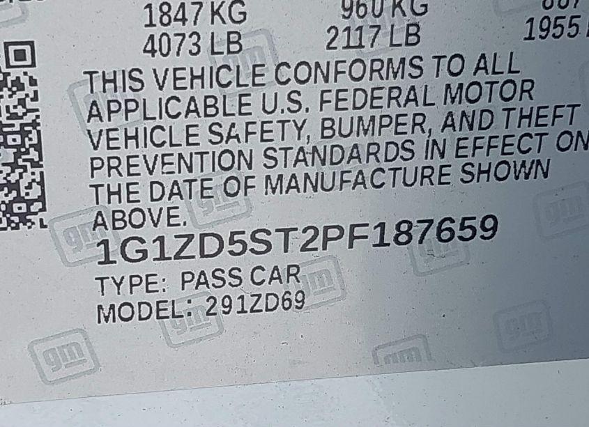 Photo 9 of 2023 Chevrolet Malibu FWD 1LT (VIN 1G1ZD5ST2PF187659)