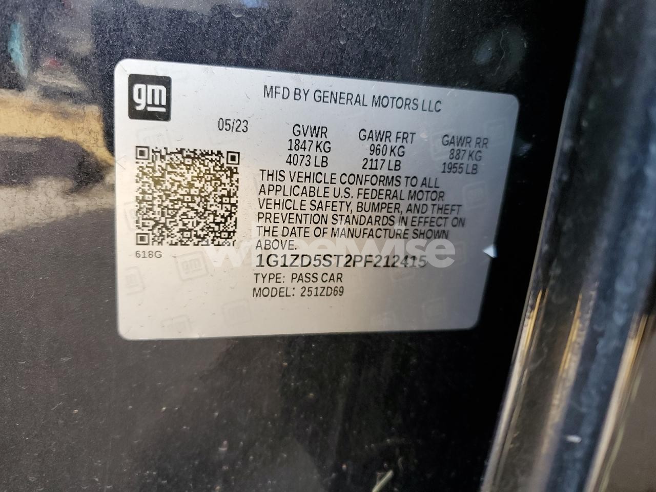 Photo 12 of 2023 CHEVROLET MALIBU LT N/A (VIN 1G1ZD5ST2PF212415)