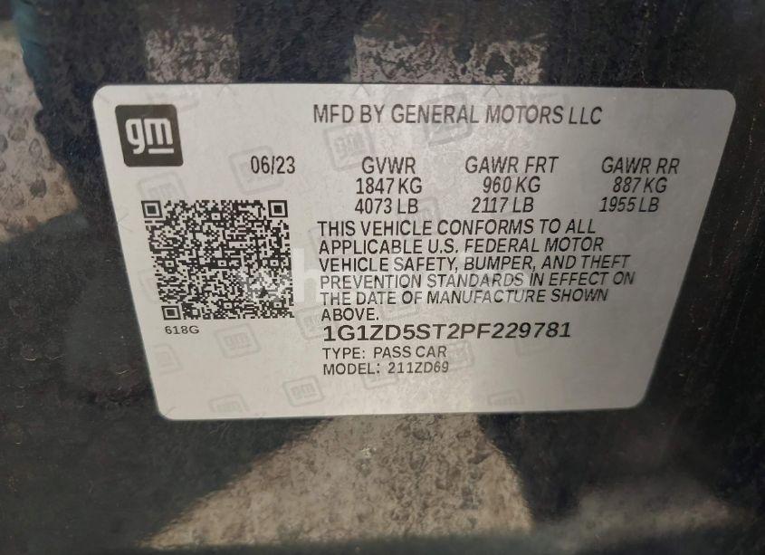 Photo 9 of 2023 Chevrolet Malibu FWD 1LT (VIN 1G1ZD5ST2PF229781)