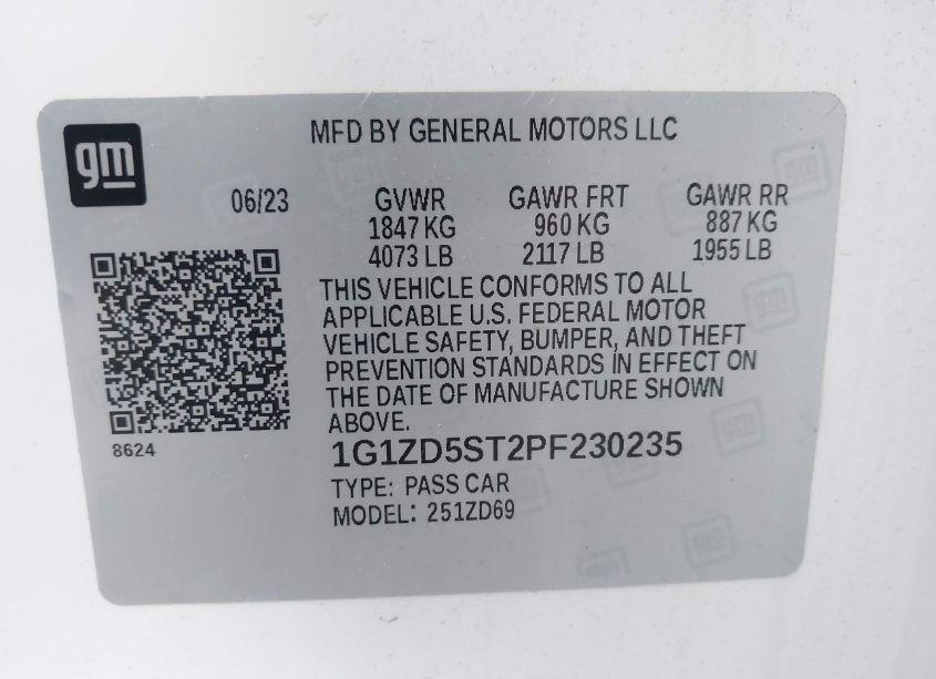 Photo 9 of 2023 Chevrolet Malibu FWD 1LT (VIN 1G1ZD5ST2PF230235)