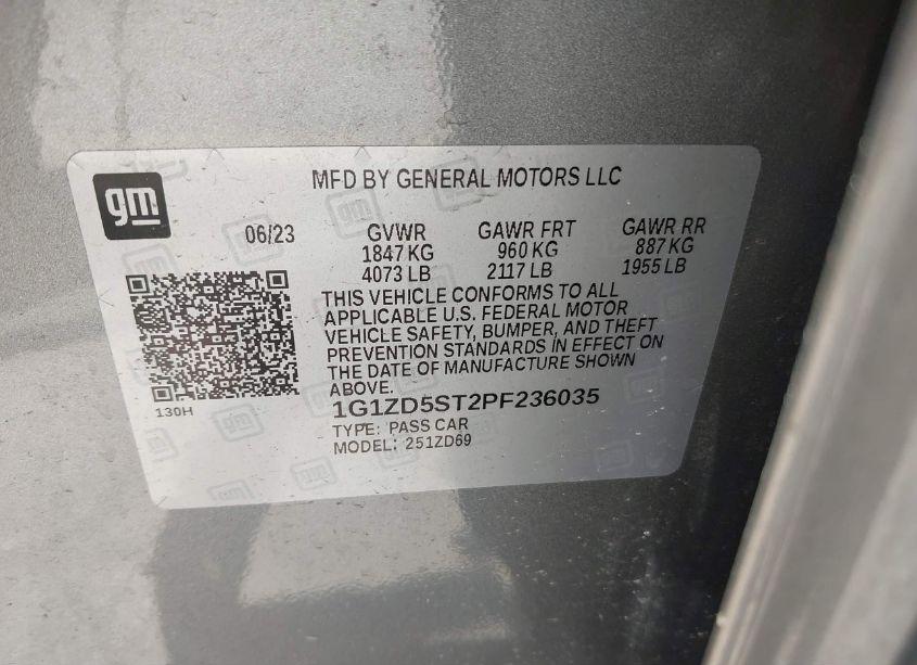 Photo 9 of 2023 Chevrolet Malibu FWD 1LT (VIN 1G1ZD5ST2PF236035)