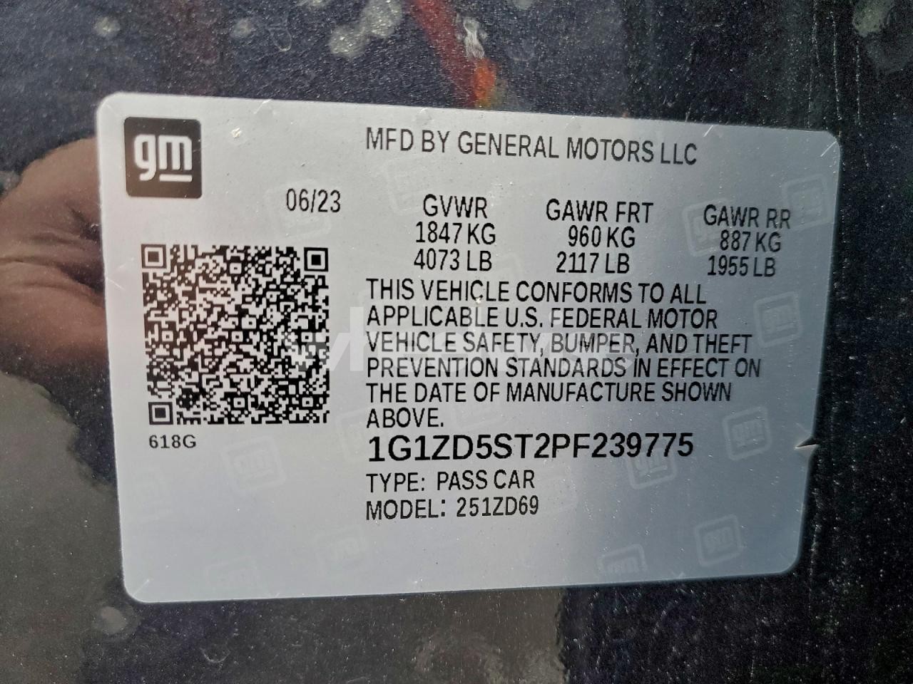 Photo 13 of 2023 CHEVROLET MALIBU LT (VIN 1G1ZD5ST2PF239775)